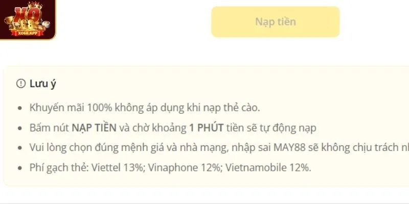 Mẹo nạp tiền hiệu quả