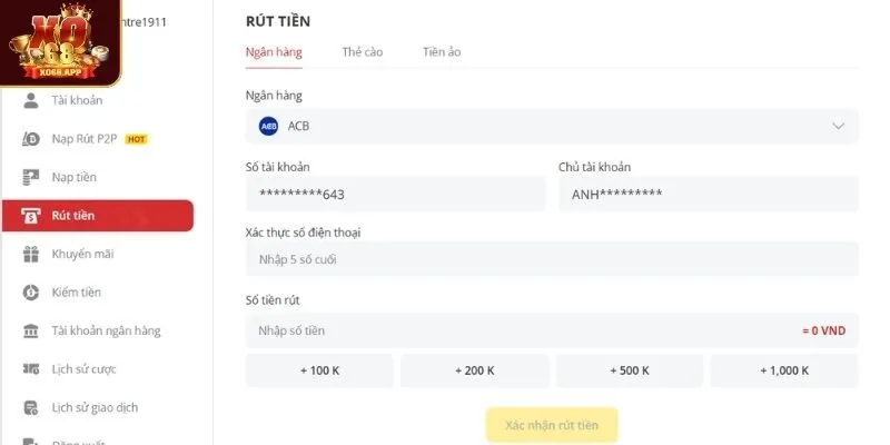 Rút tiền XO68 với tốc độ xử lý siêu nhanh